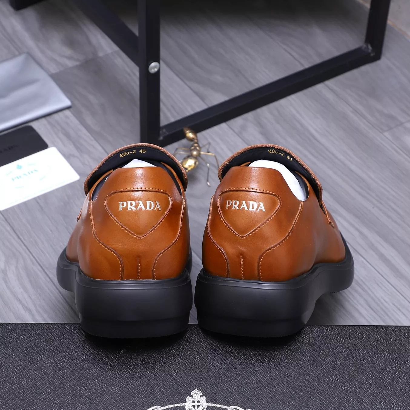 Durable 8596 Prada Leather Shoes For Men