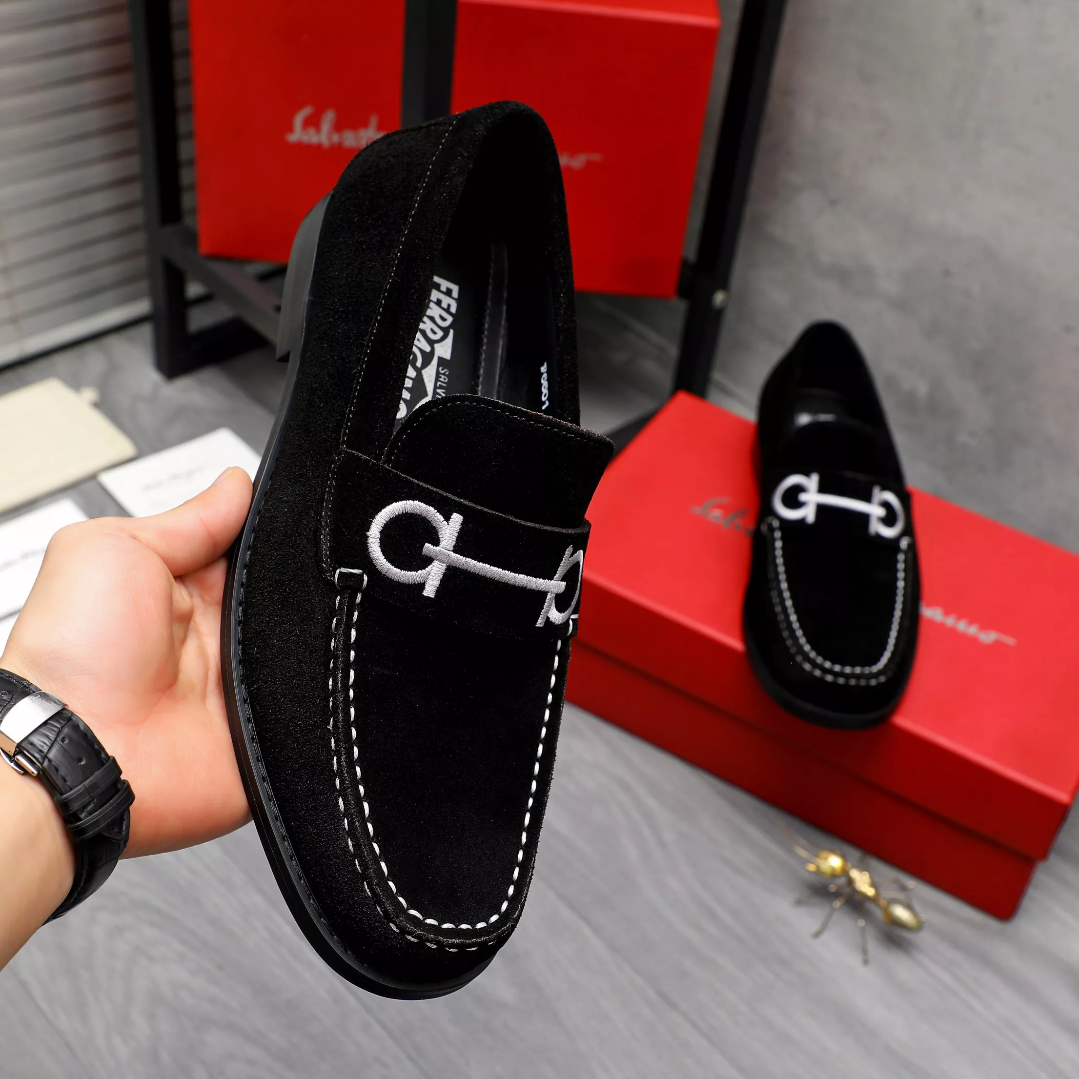 Durable 868 Salvatore Ferragamo Leather Shoes For Men