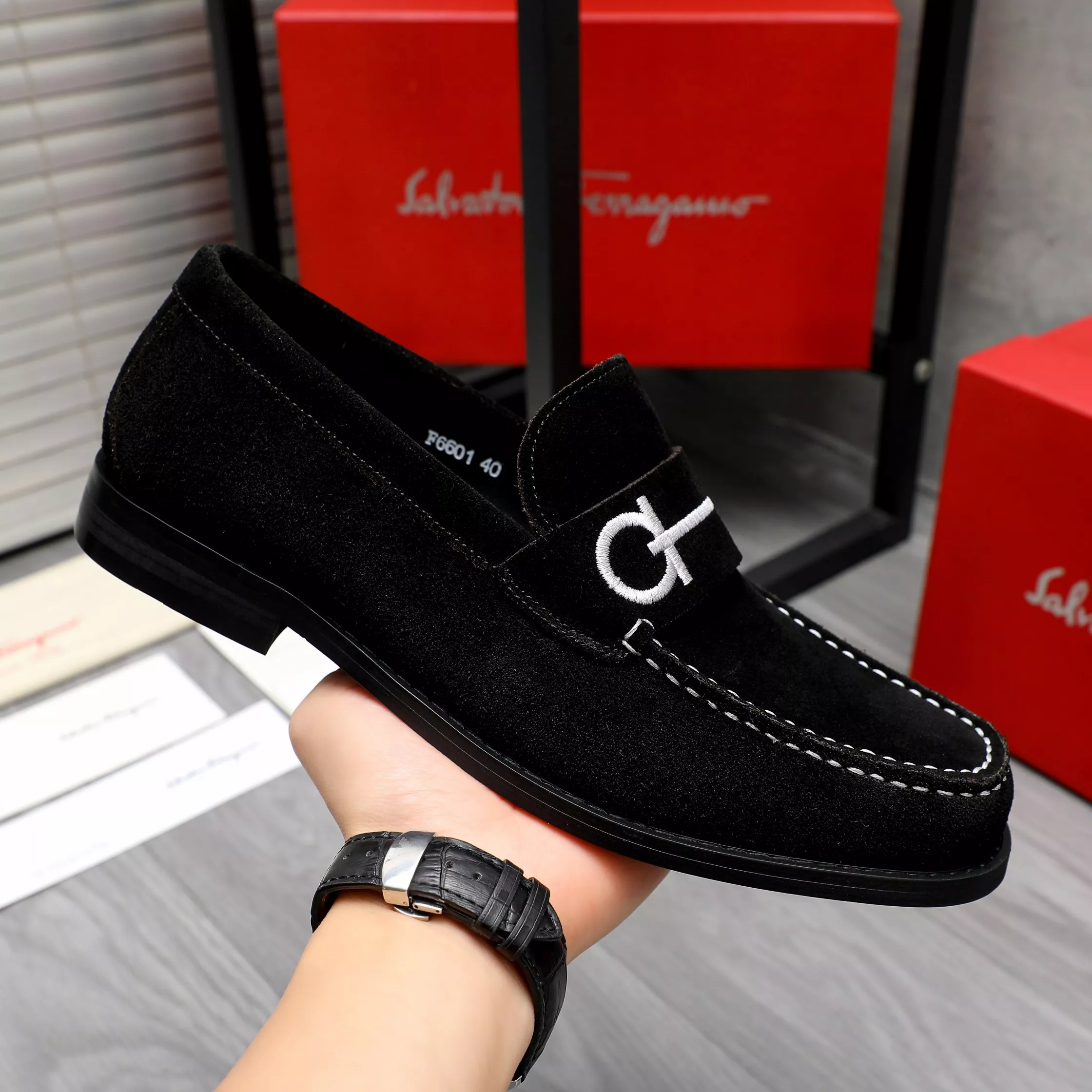 Durable 868 Salvatore Ferragamo Leather Shoes For Men