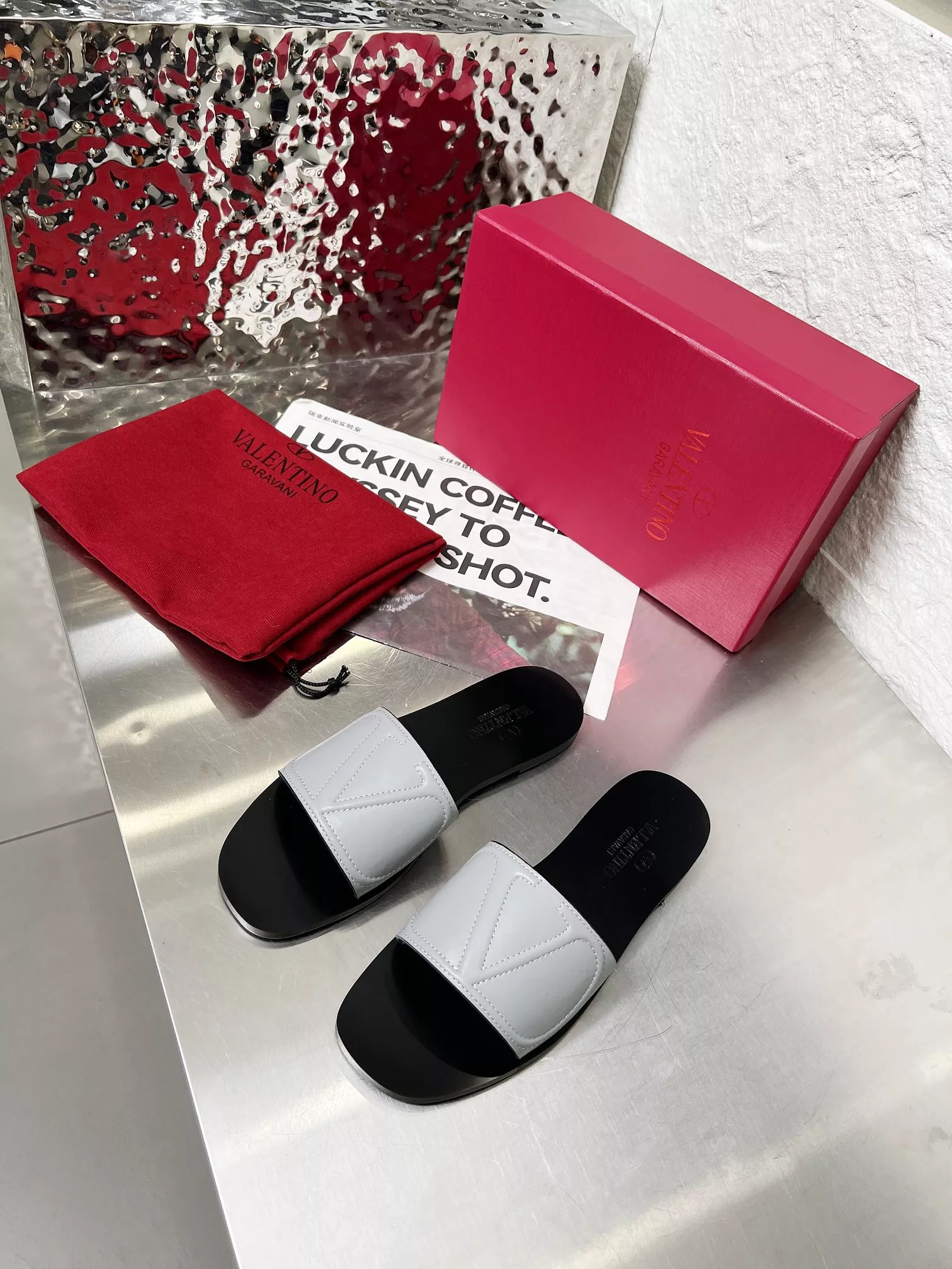 Durable 8736 Valentino Slippers For Women