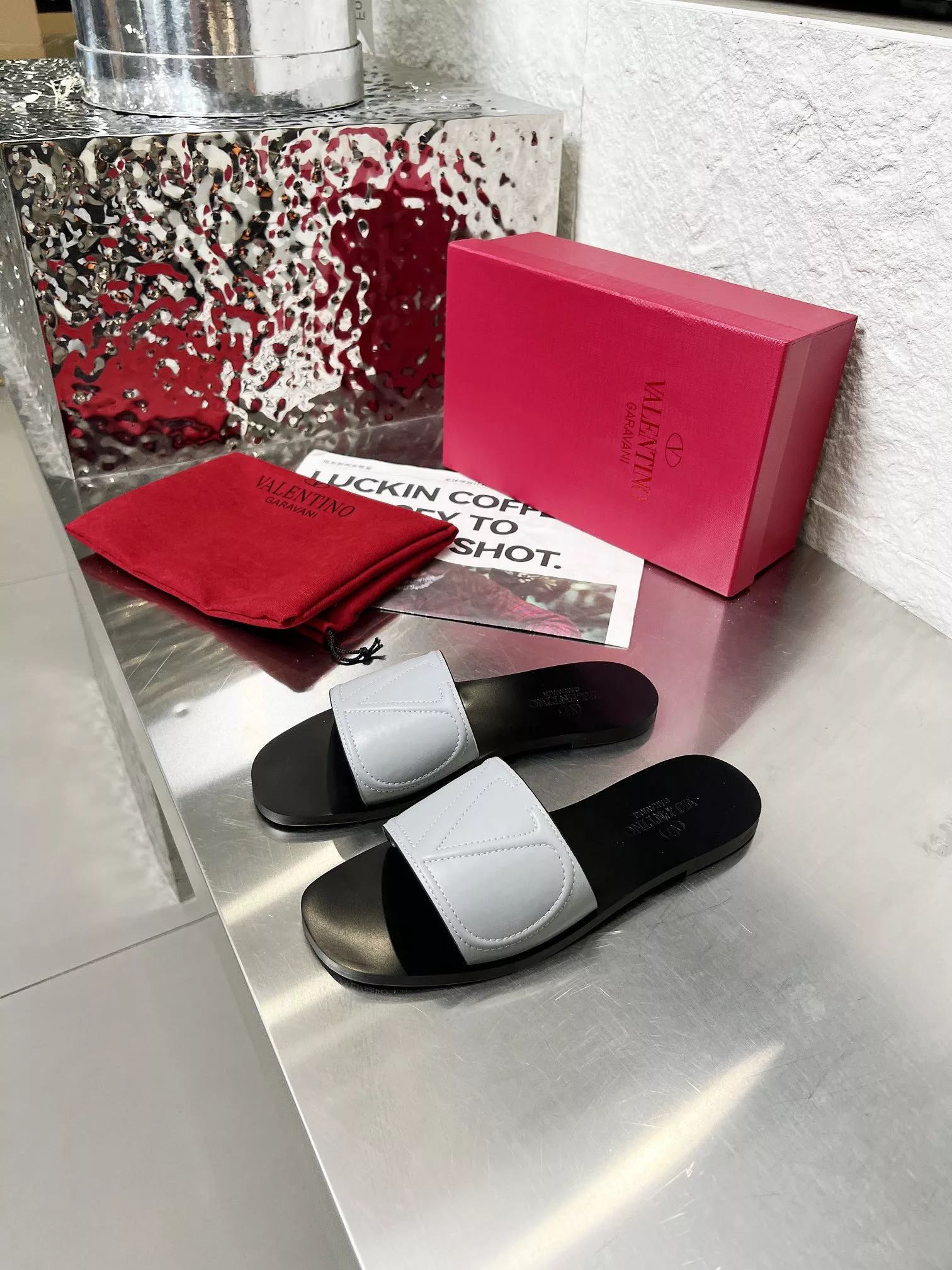 Durable 8736 Valentino Slippers For Women