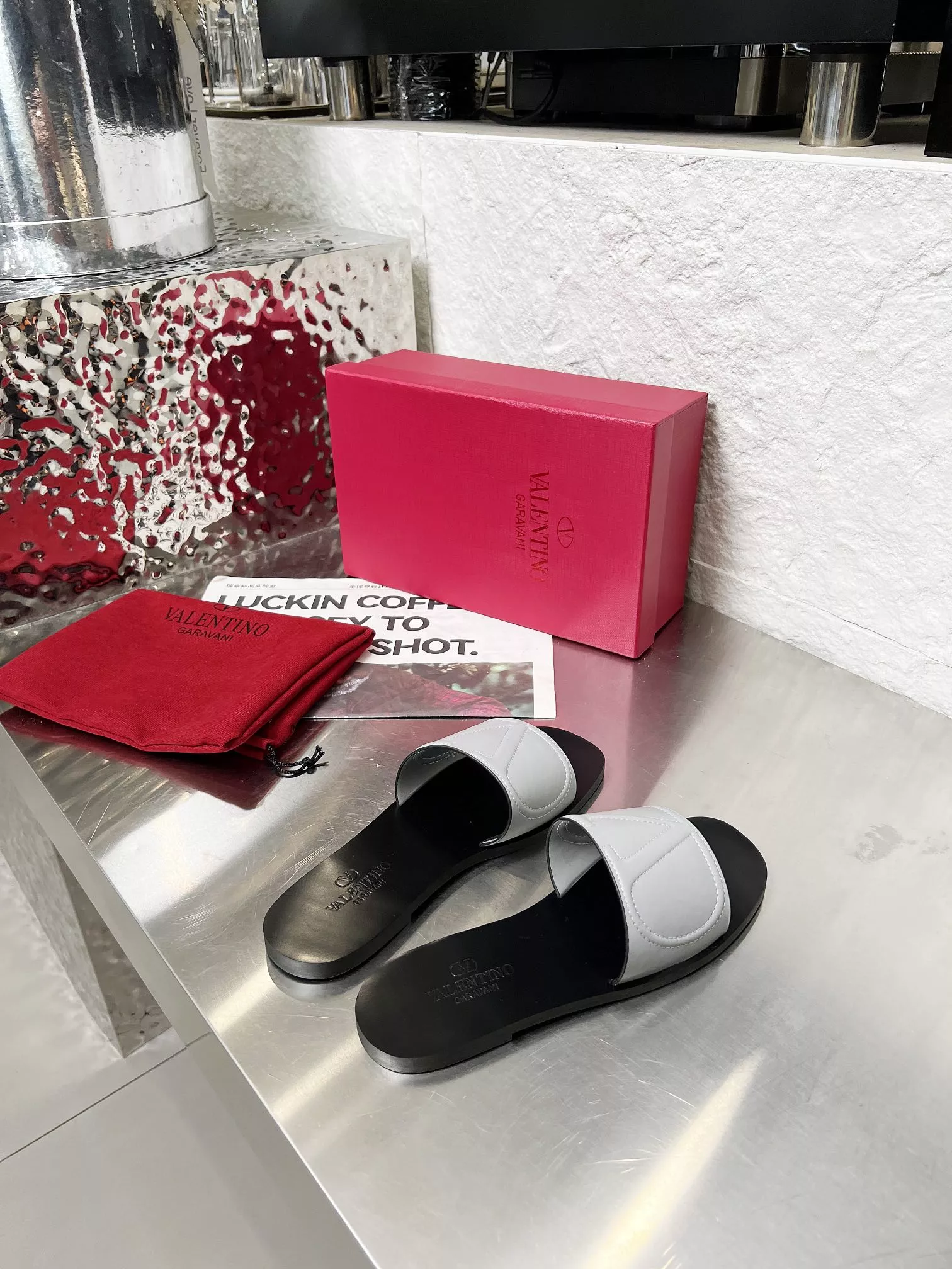 Durable 8736 Valentino Slippers For Women