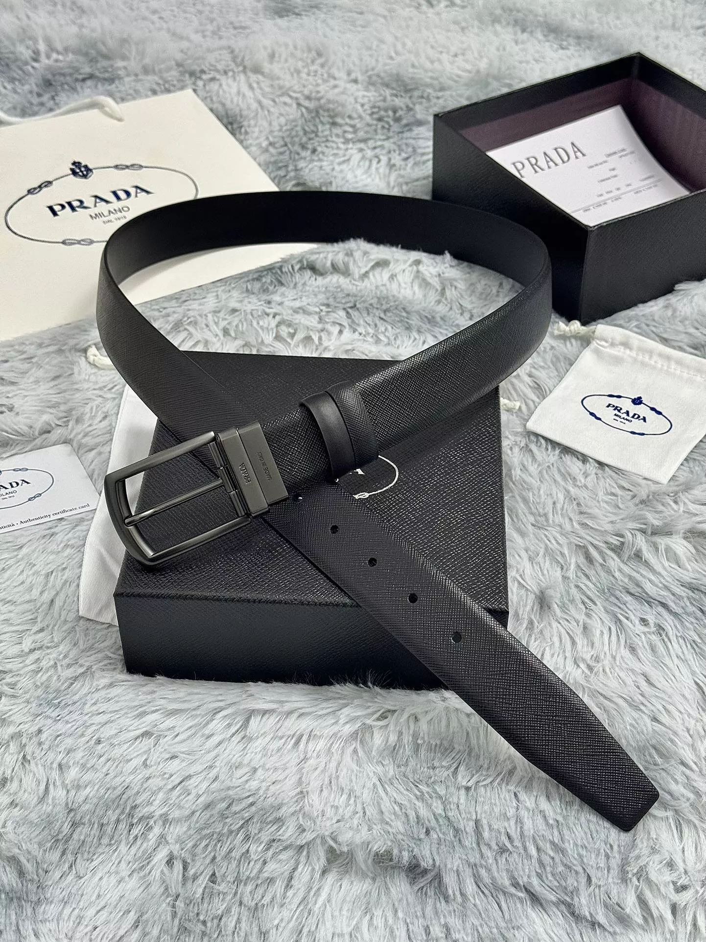 Durable 9701 Prada AAA Quality Belts In 3.5cm For Men