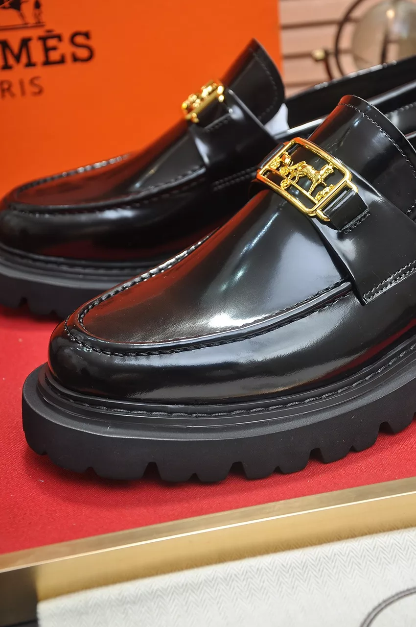 Durable 9708 Hermes Leather Shoes For Men