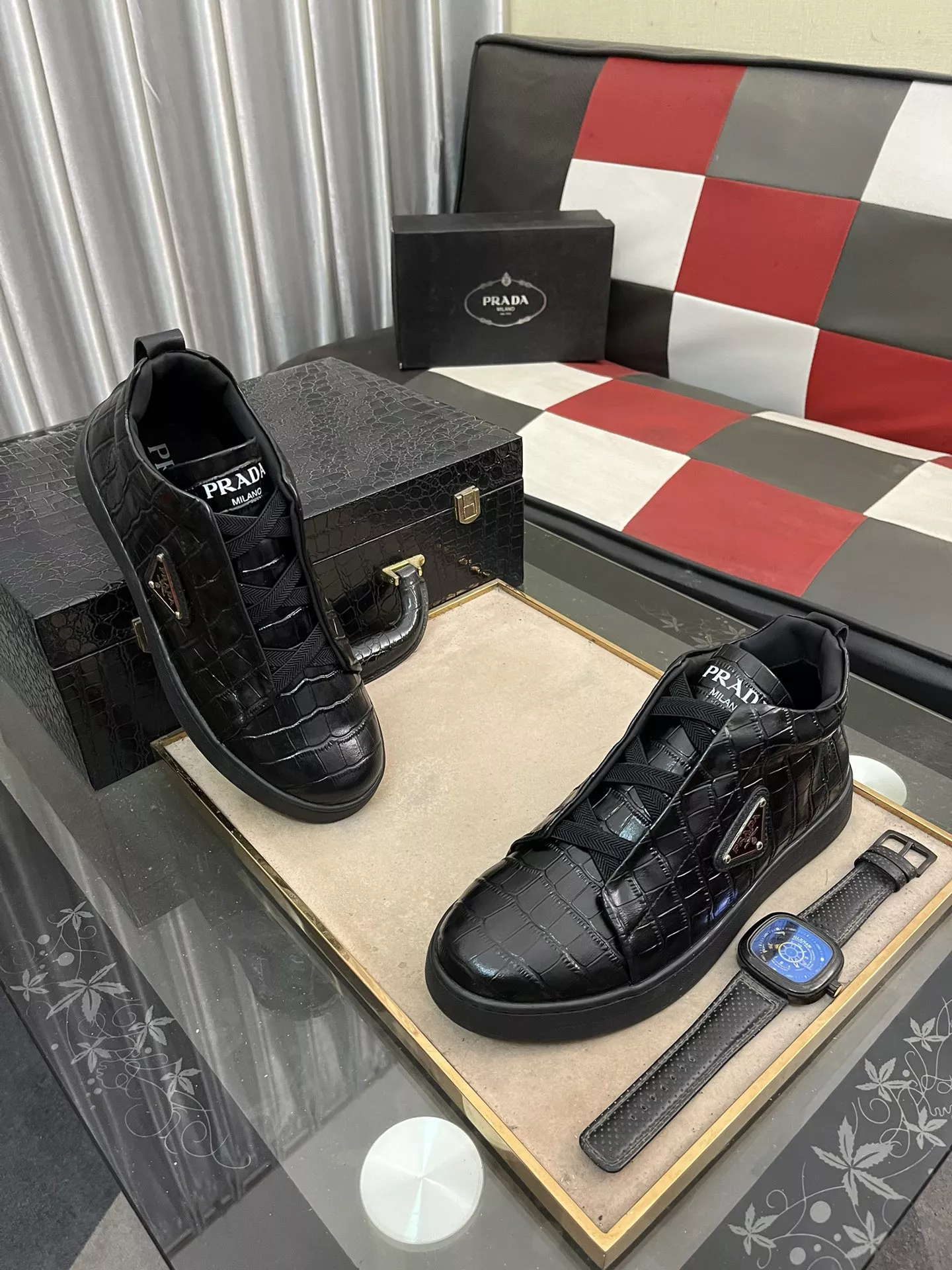 EasyMatch 202 Prada High Top Shoes For Men