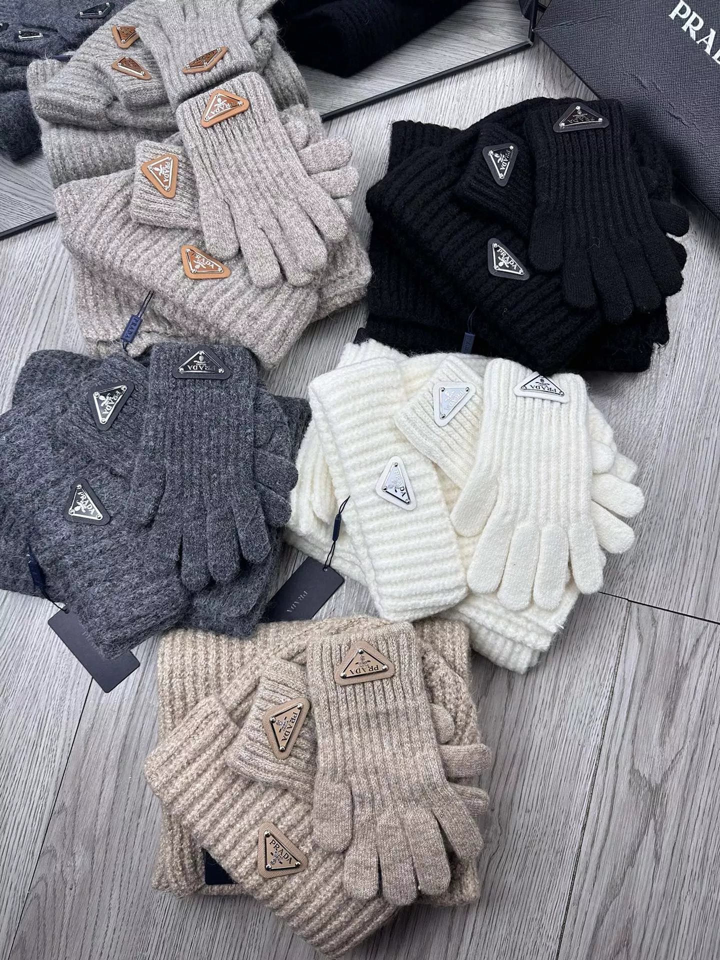 EasyMatch 8881 Prada Hat and Scarf and Glove Set