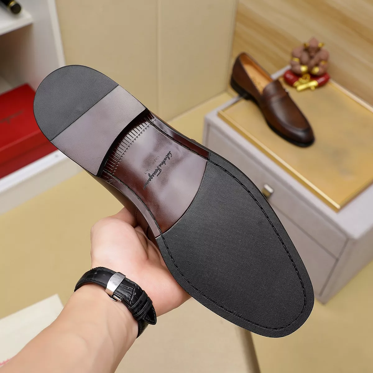 Efficient 1535 Salvatore Ferragamo Leather Shoes For Men