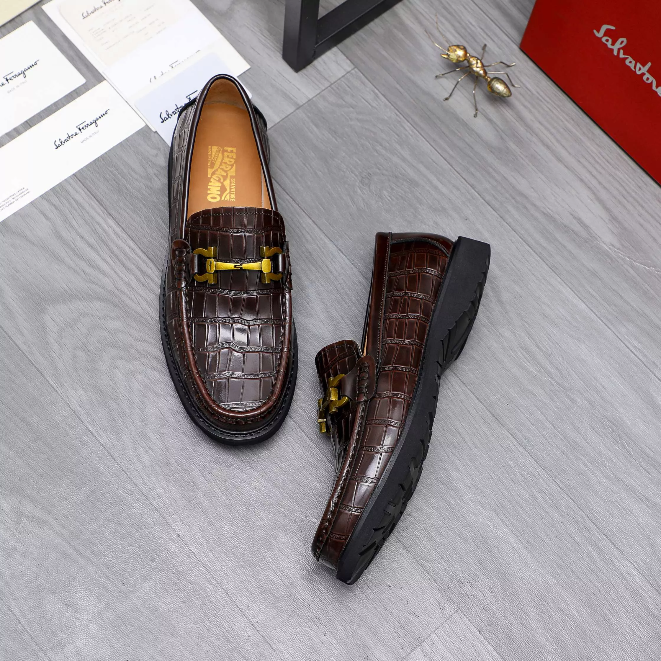 Efficient 5674 Salvatore Ferragamo Leather Shoes For Men