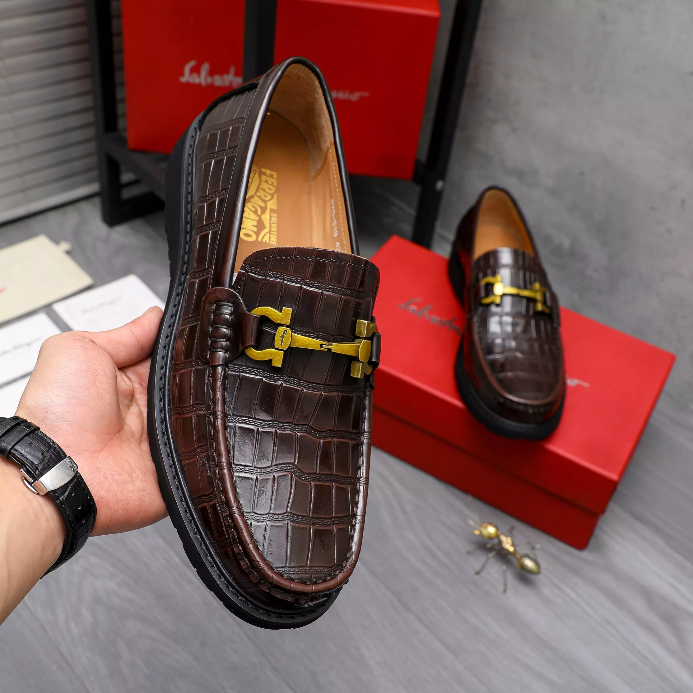 Efficient 5674 Salvatore Ferragamo Leather Shoes For Men