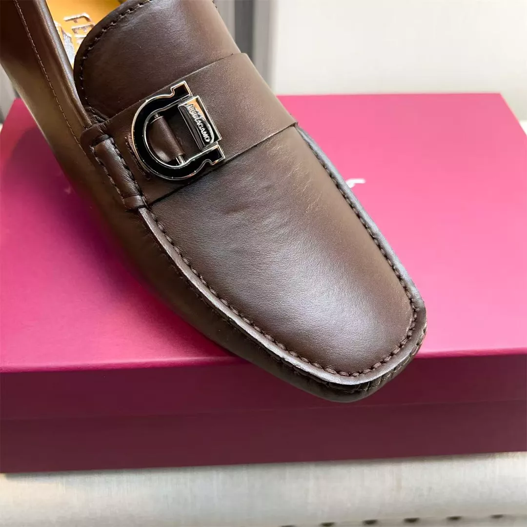 Elegant 2652 Salvatore Ferragamo Leather Shoes For Men