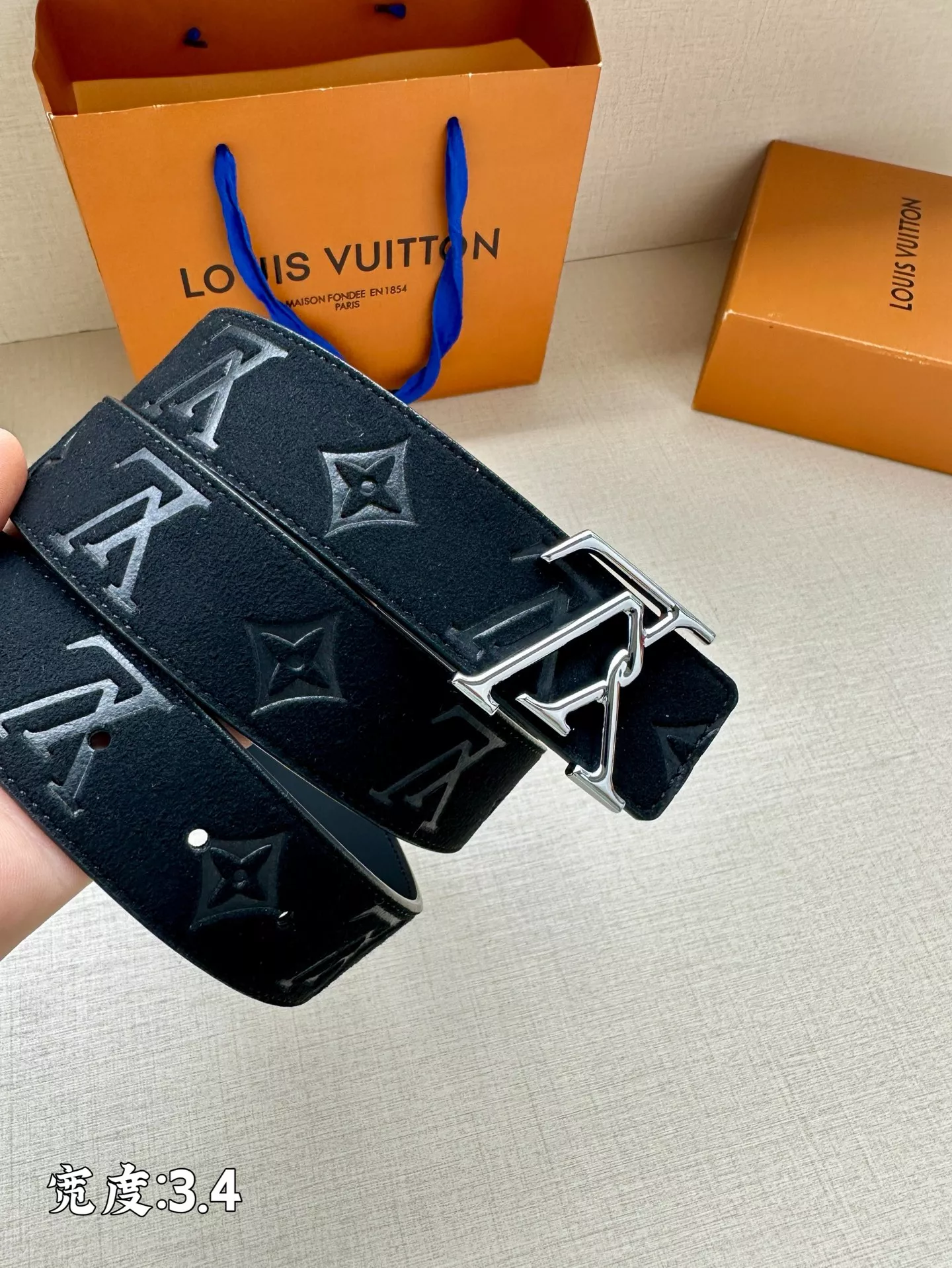 Elegant 3827 Louis Vuitton AAA Quality Belts In 3.4cm For Unisex