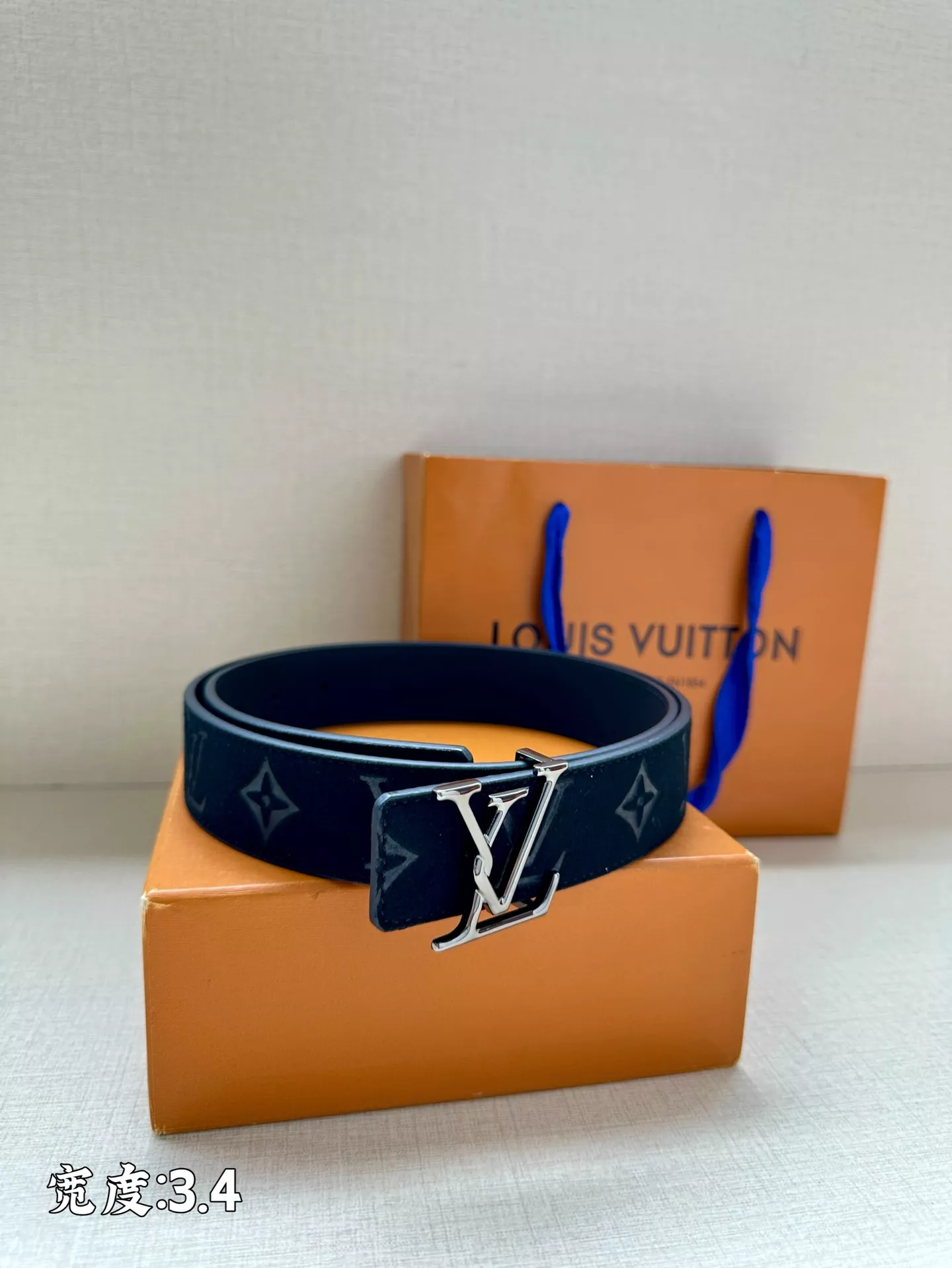 Elegant 3827 Louis Vuitton AAA Quality Belts In 3.4cm For Unisex
