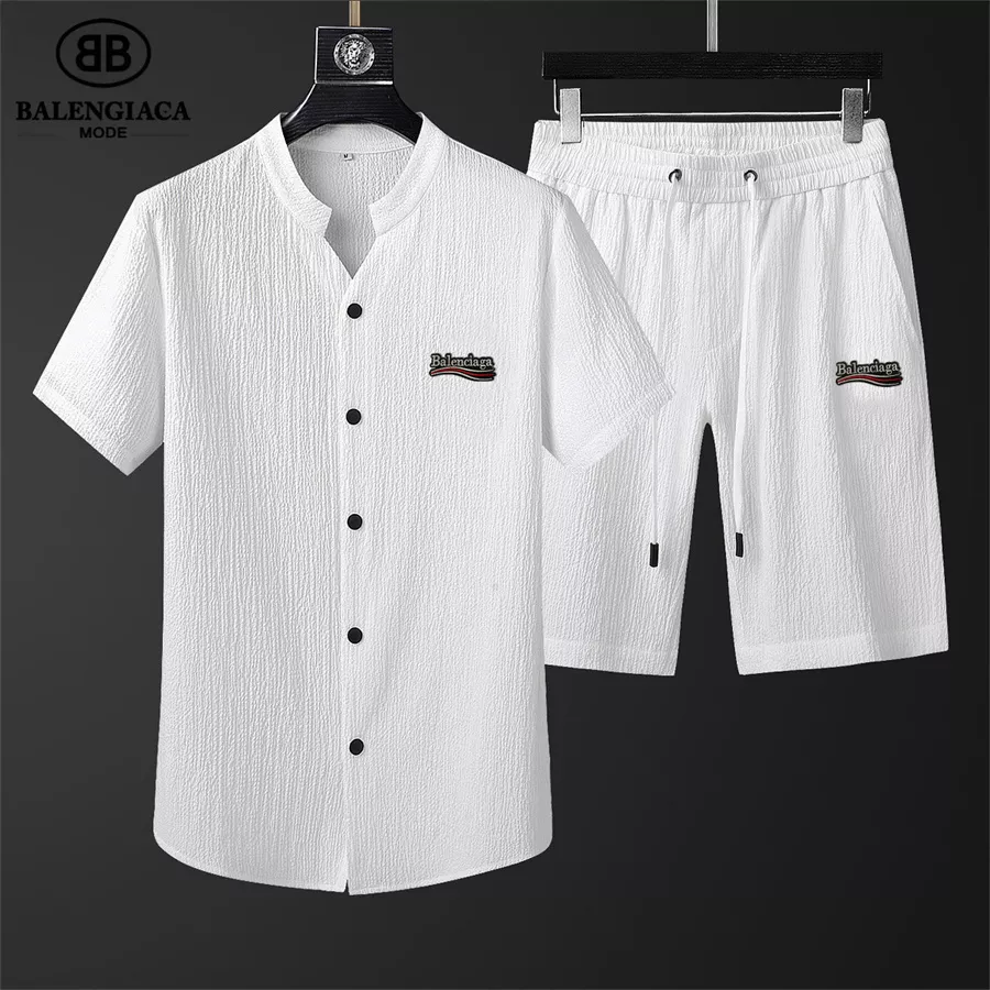 Elegant 5787 Balenciaga Fashion Tracksuits Short Sleeved For Men
