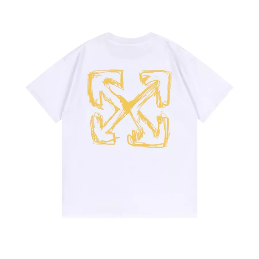 Elegant 7603 Off-White T-Shirts Short Sleeved For Unisex