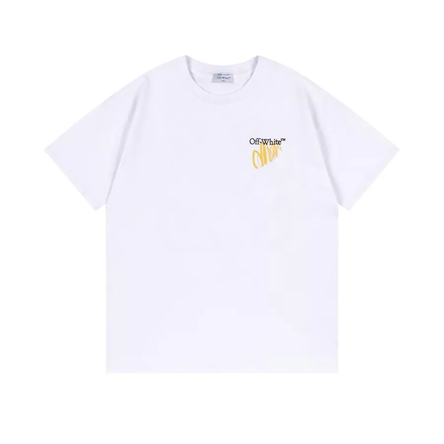 Elegant 7603 Off-White T-Shirts Short Sleeved For Unisex