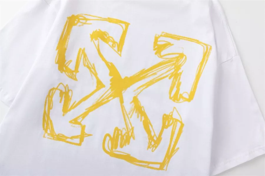 Elegant 7603 Off-White T-Shirts Short Sleeved For Unisex