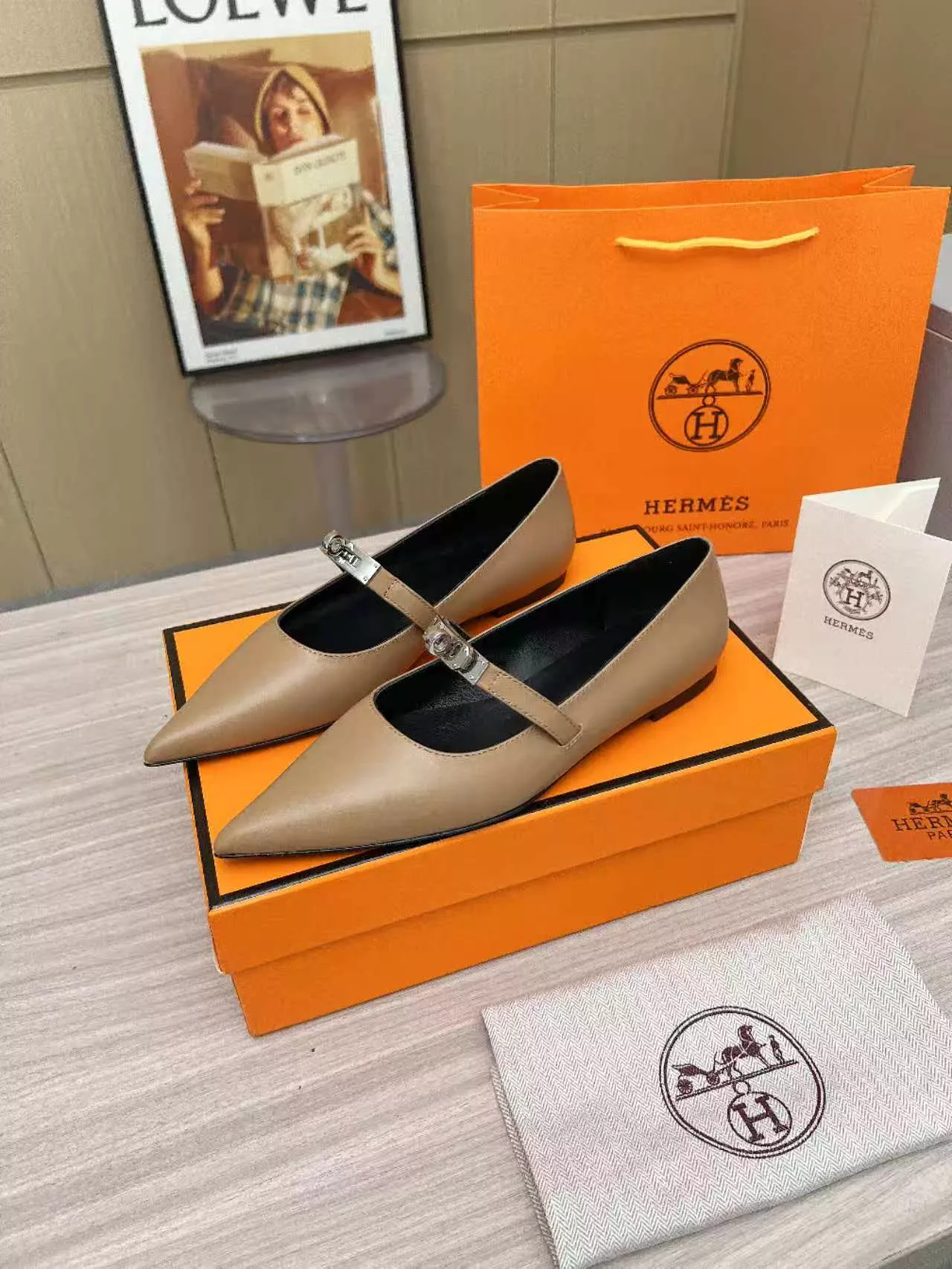 Elegant 7623 Hermes Flat Shoes For Women