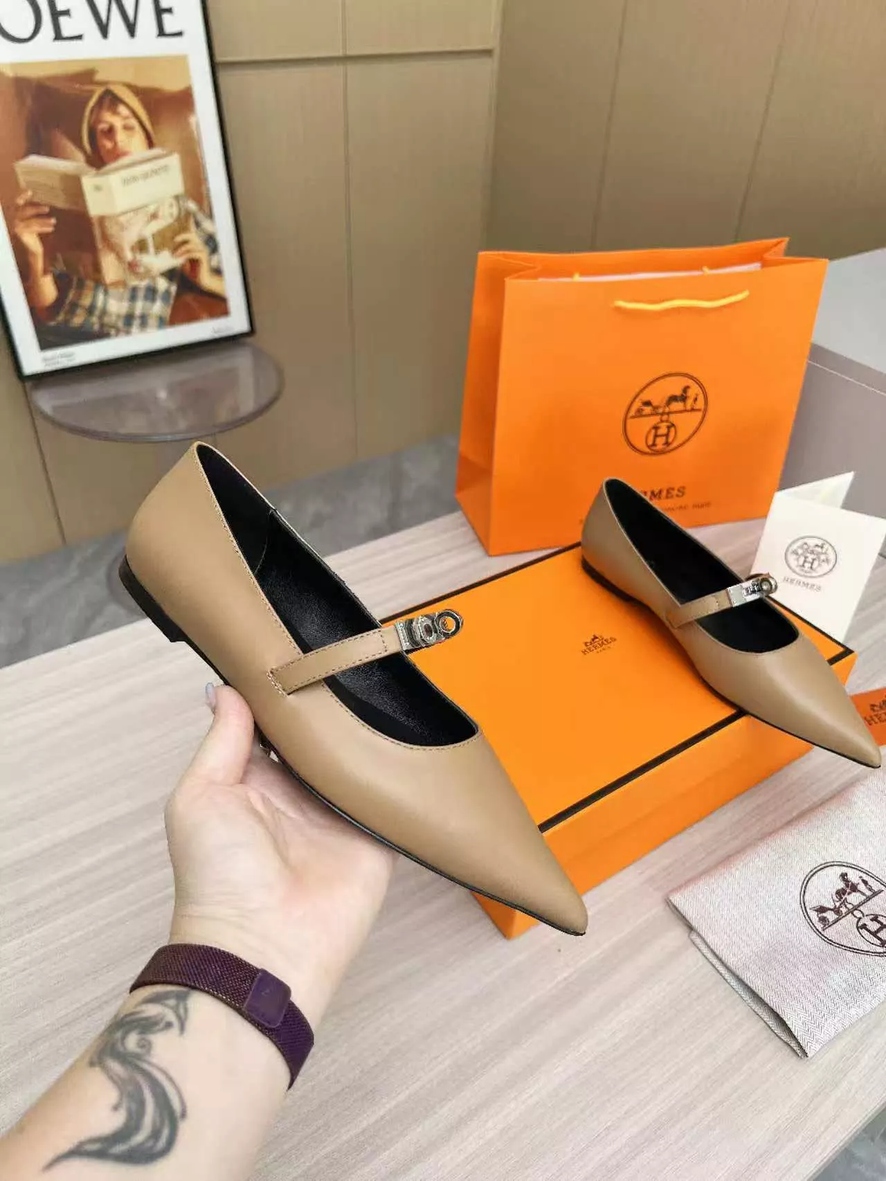 Elegant 7623 Hermes Flat Shoes For Women