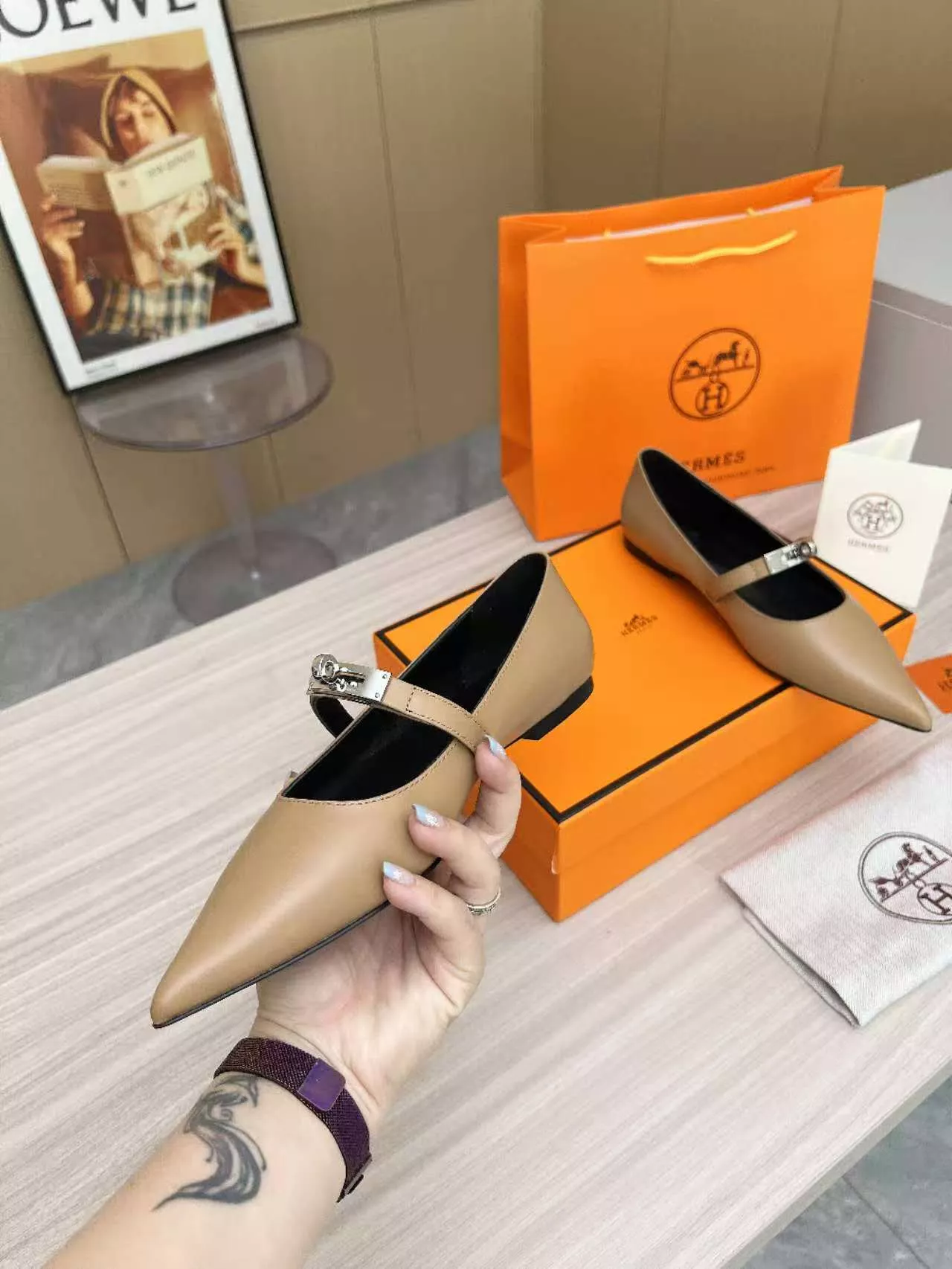 Elegant 7623 Hermes Flat Shoes For Women