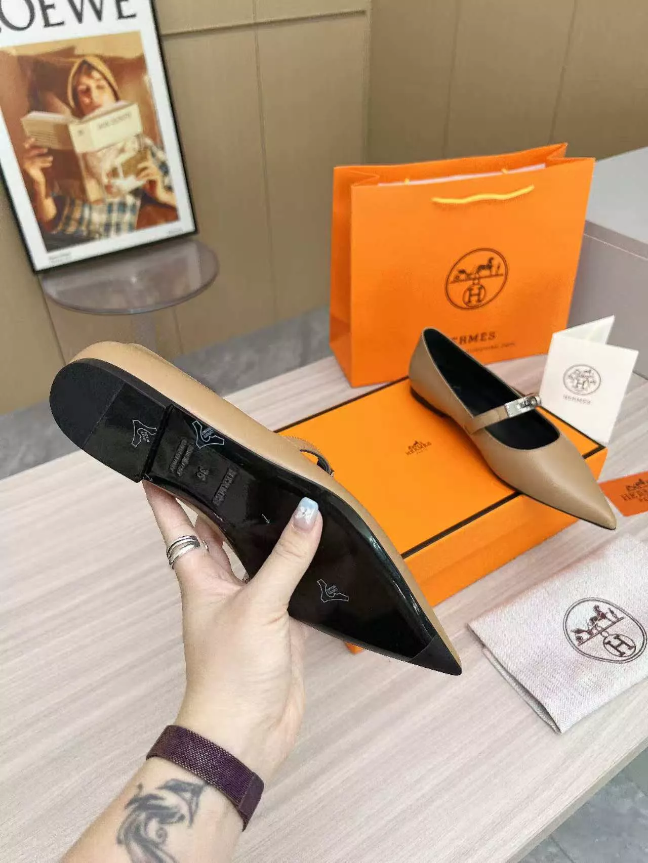 Elegant 7623 Hermes Flat Shoes For Women