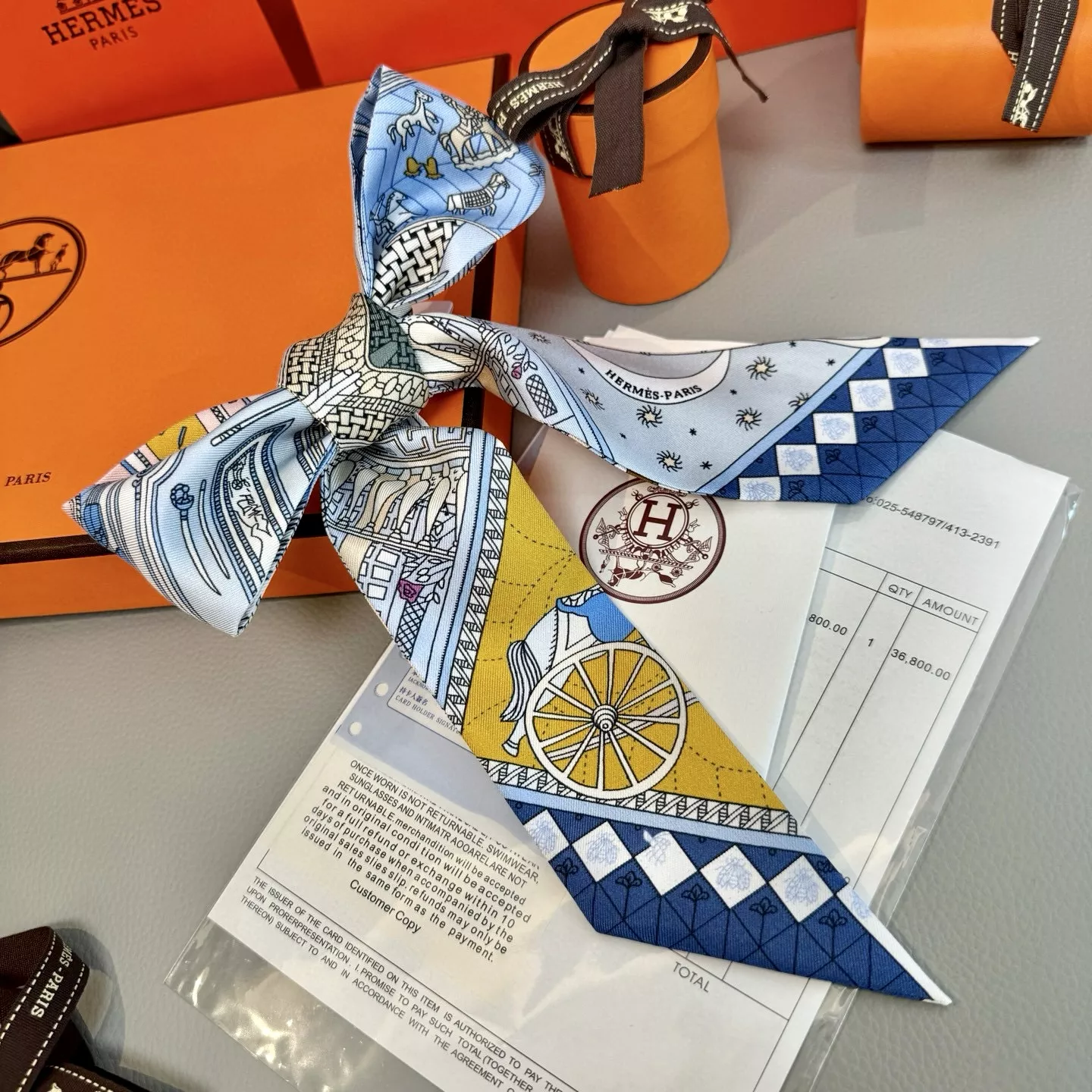 Elegant 7901 Hermes Silk Scarf