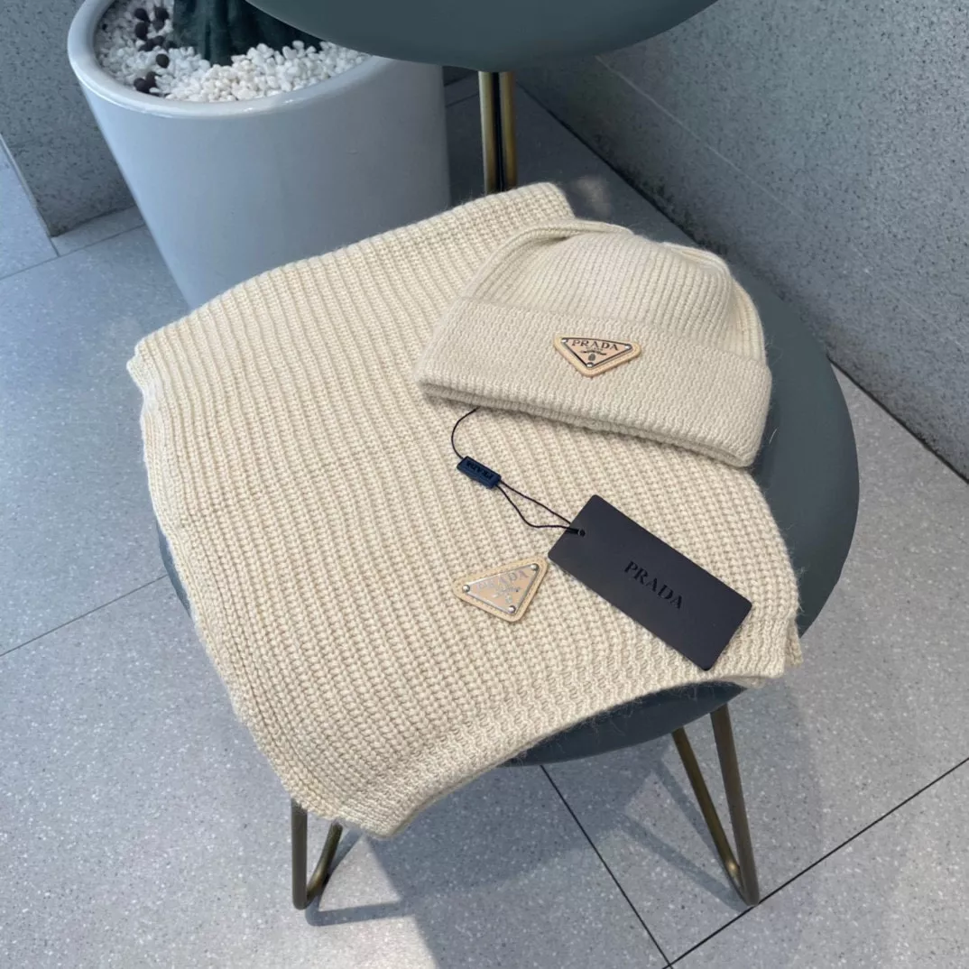 Fashionable 1294 Prada Hat and Scarf Set