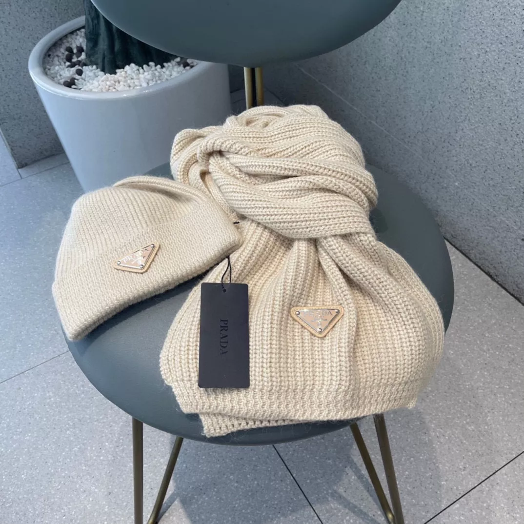 Fashionable 1294 Prada Hat and Scarf Set
