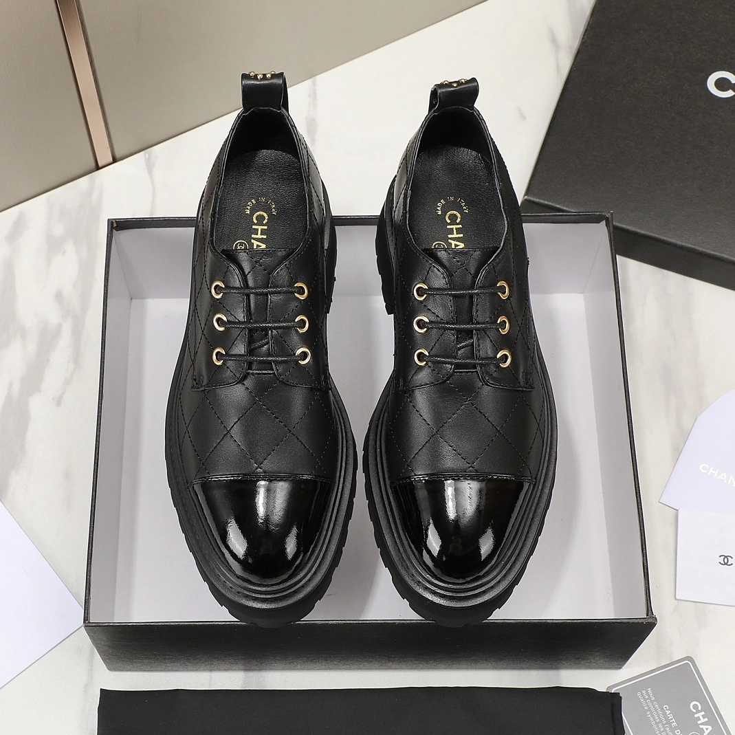 Fashionable 1553 Chanel Leather Shoes For Women