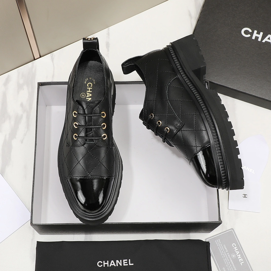 Fashionable 1553 Chanel Leather Shoes For Women