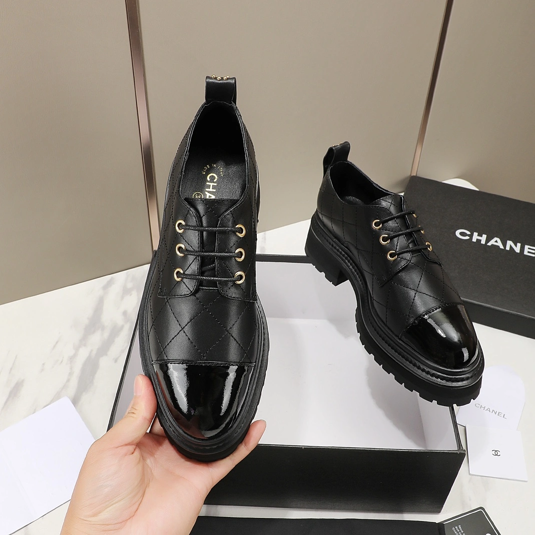 Fashionable 1553 Chanel Leather Shoes For Women
