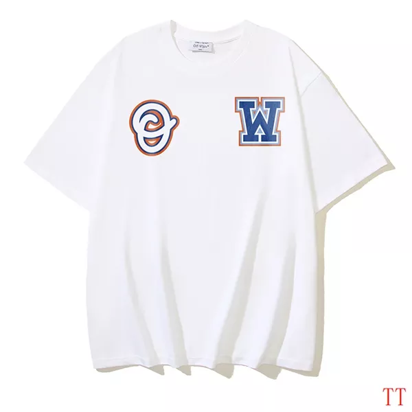 Fashionable 7589 Off-White T-Shirts Short Sleeved For Unisex