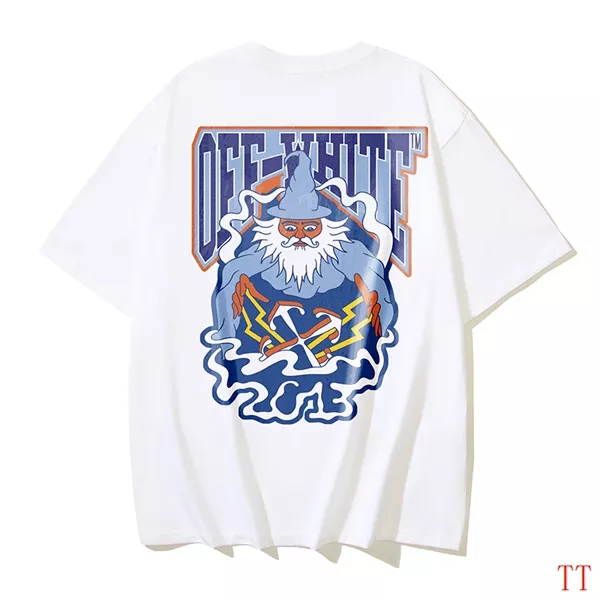 Fashionable 7589 Off-White T-Shirts Short Sleeved For Unisex