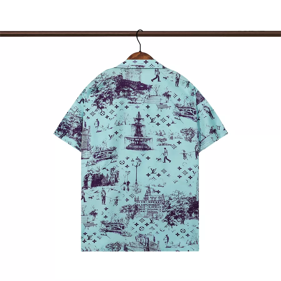Fashionable 9520 Louis Vuitton LV Shirts Short Sleeved For Men
