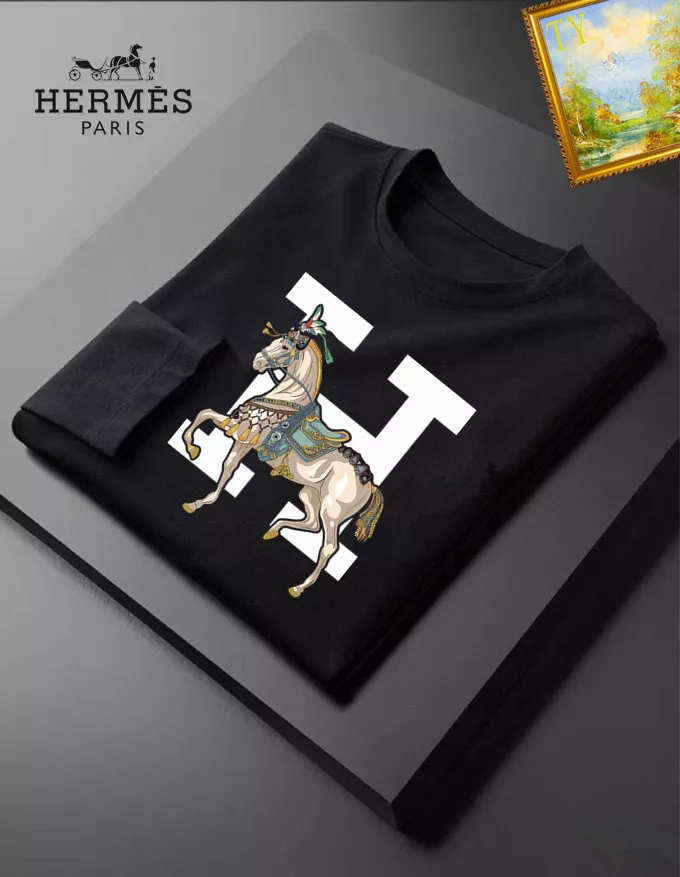 Fashionable 9651 Hermes T-Shirts Long Sleeved For Unisex