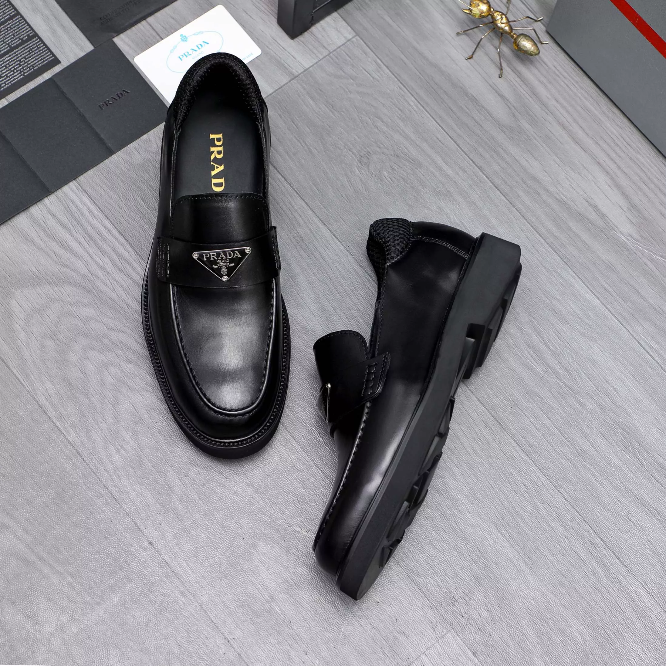 Fashionable 9775 Prada Leather Shoes For Men