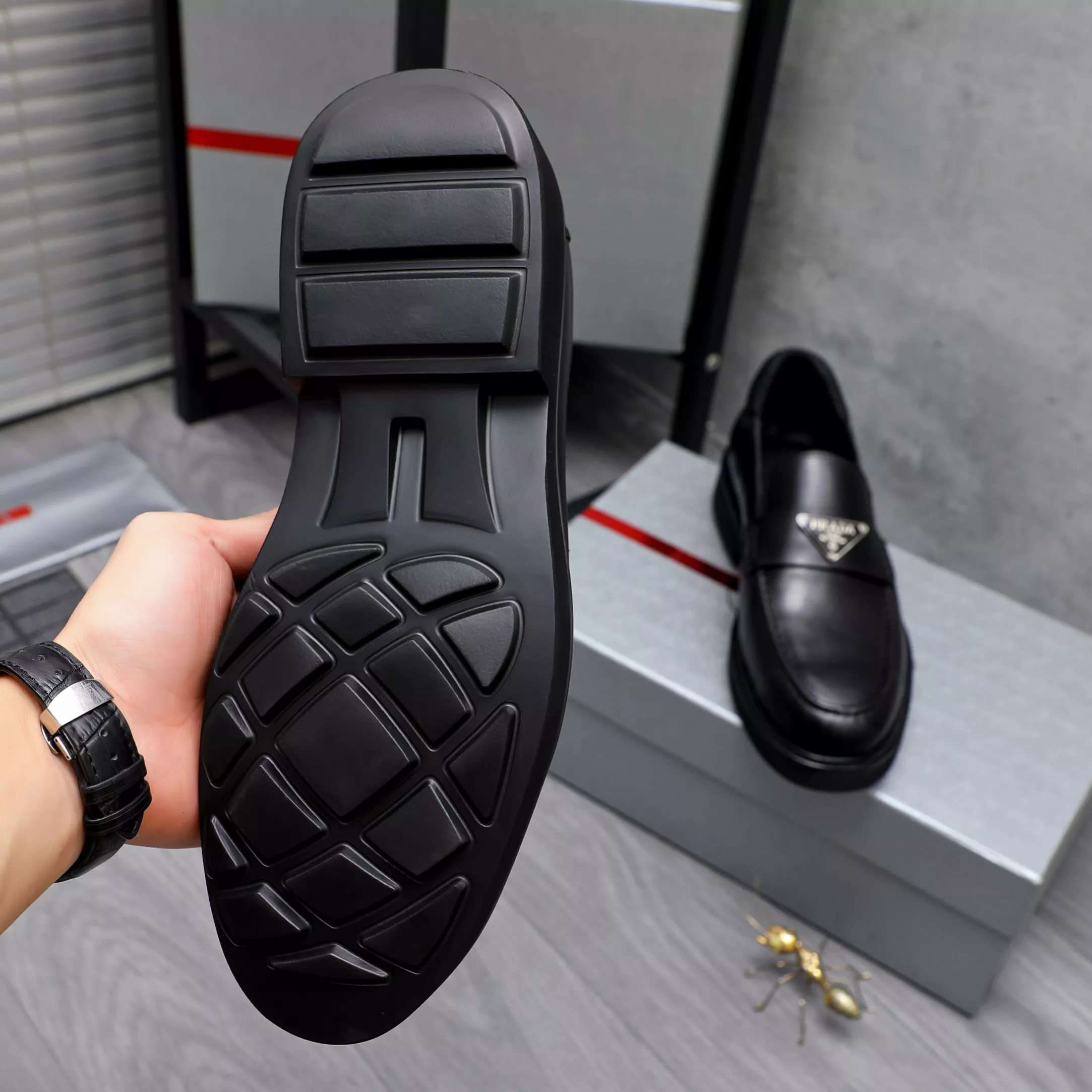 Fashionable 9775 Prada Leather Shoes For Men