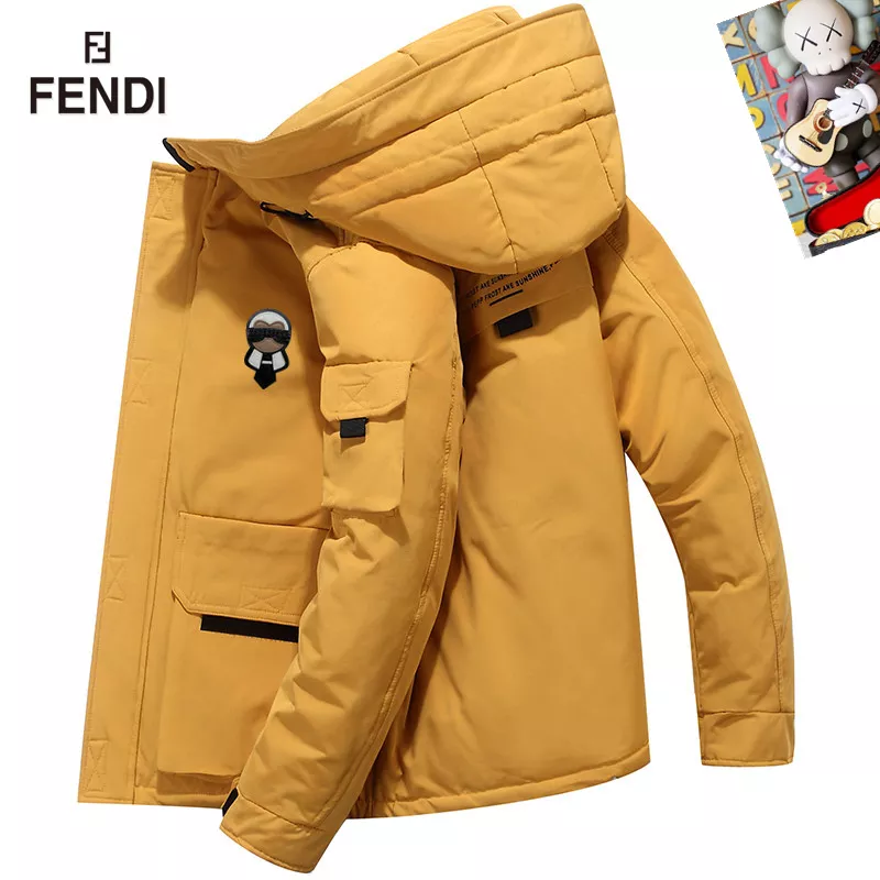 Fendi Down Feather Coat Long Sleeved For Men Bold 7410
