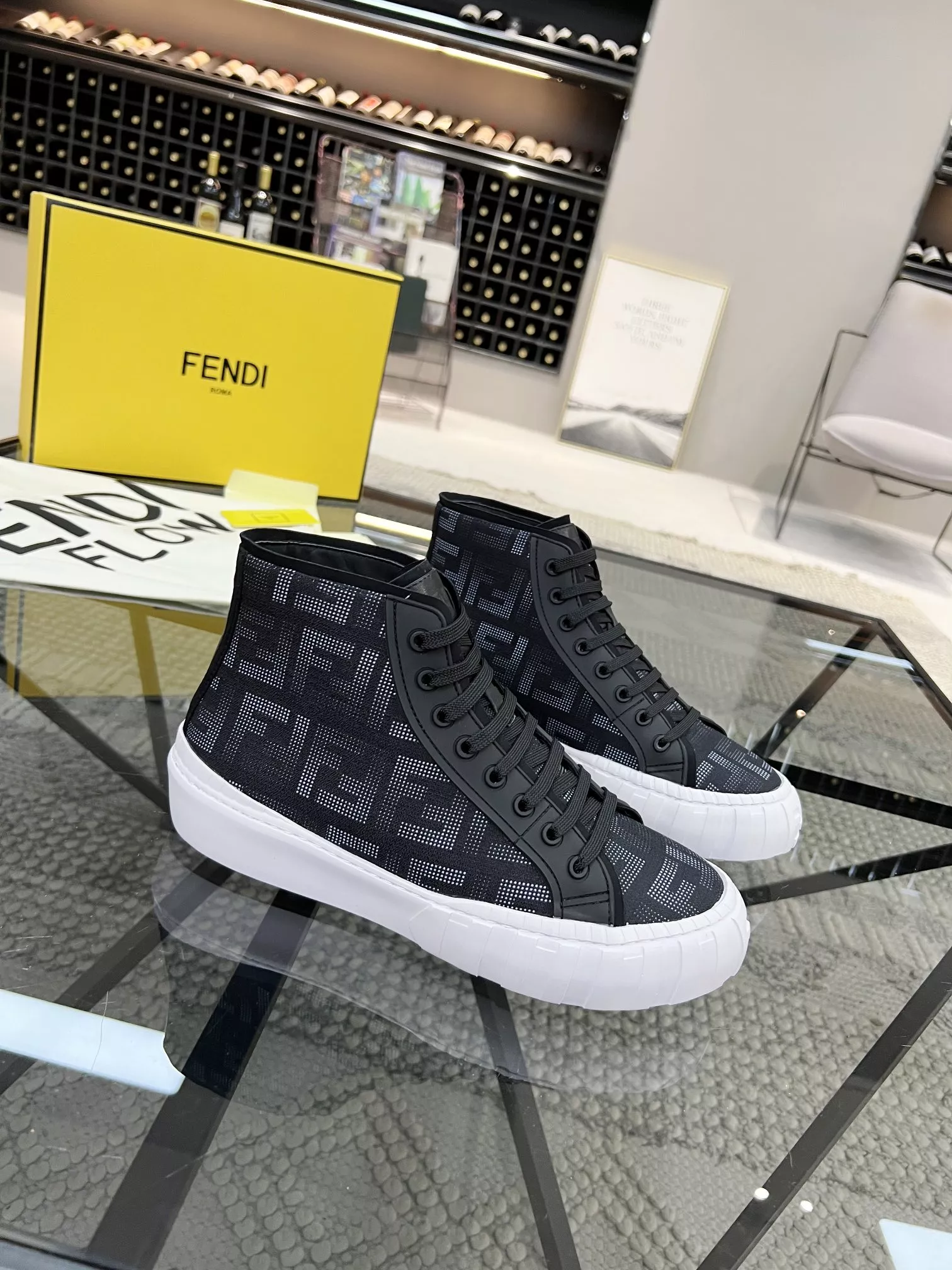 Fendi High Tops Casual Shoes For Men Bright 6041
