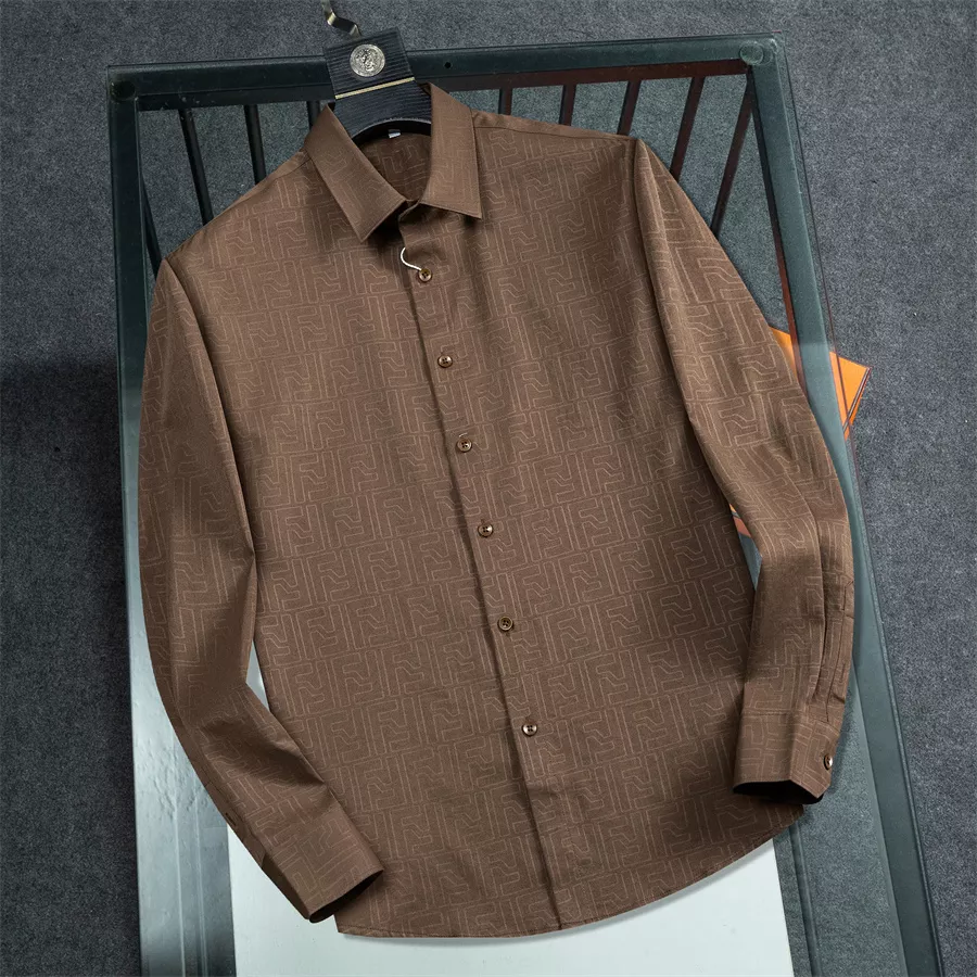 Fendi Shirts Long Sleeved For Men Bright 4345