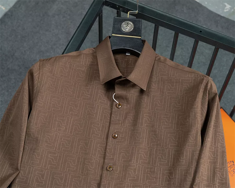 Fendi Shirts Long Sleeved For Men Bright 4345