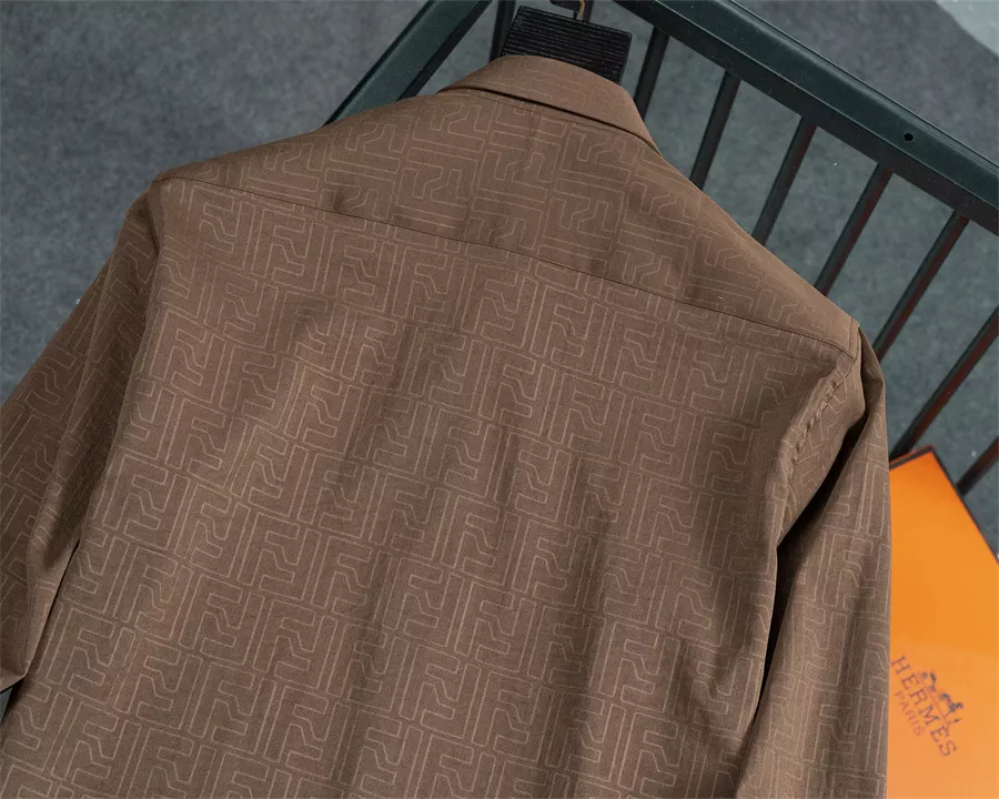 Fendi Shirts Long Sleeved For Men Bright 4345