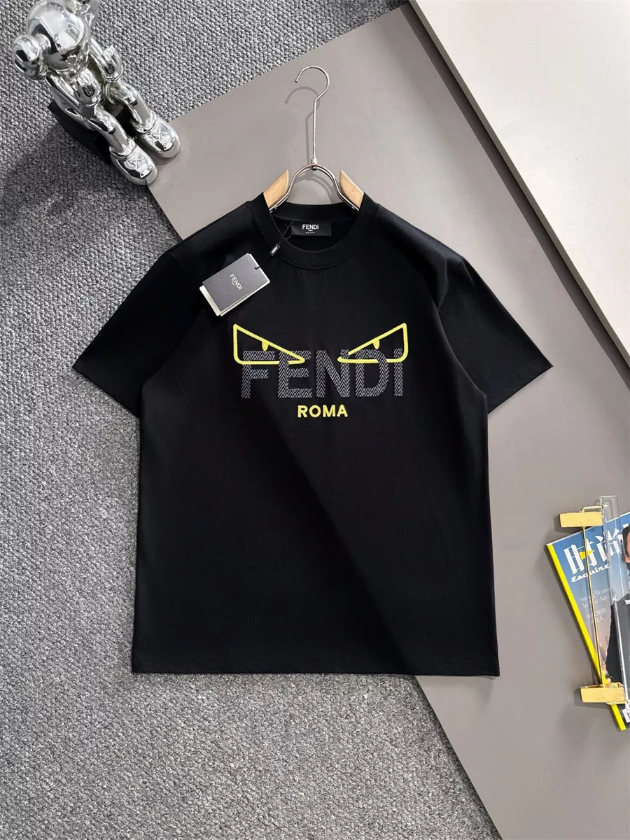 Fendi T-Shirts Short Sleeved For Unisex GoodFit 1241