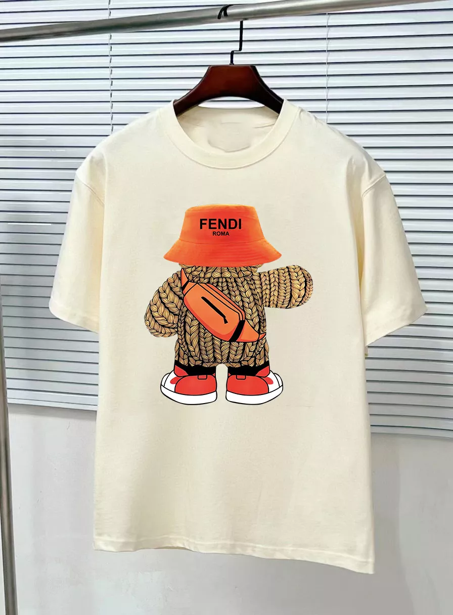 Fendi T-Shirts Short Sleeved For Unisex Modern 4604
