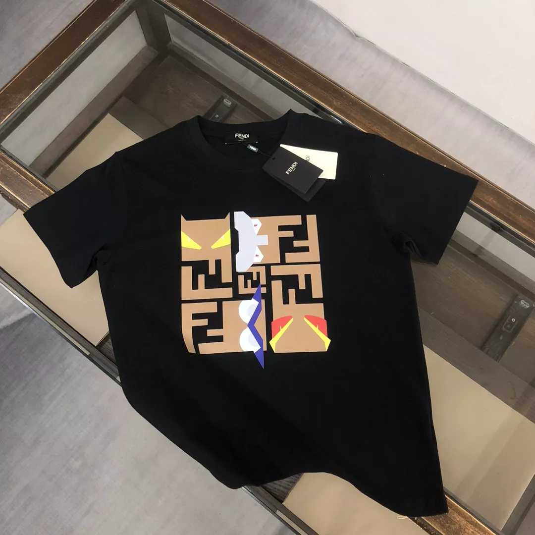 Fendi T-Shirts Short Sleeved For Unisex Vibrant 9043