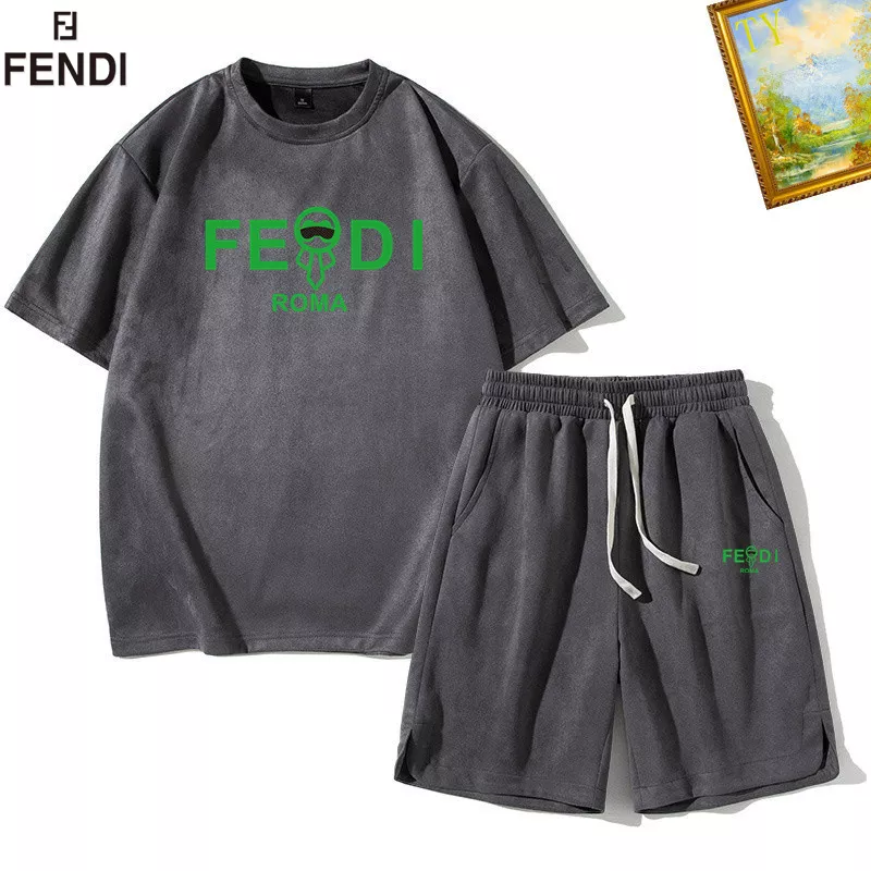 Fendi Tracksuits Short Sleeved For Men Durable 9773