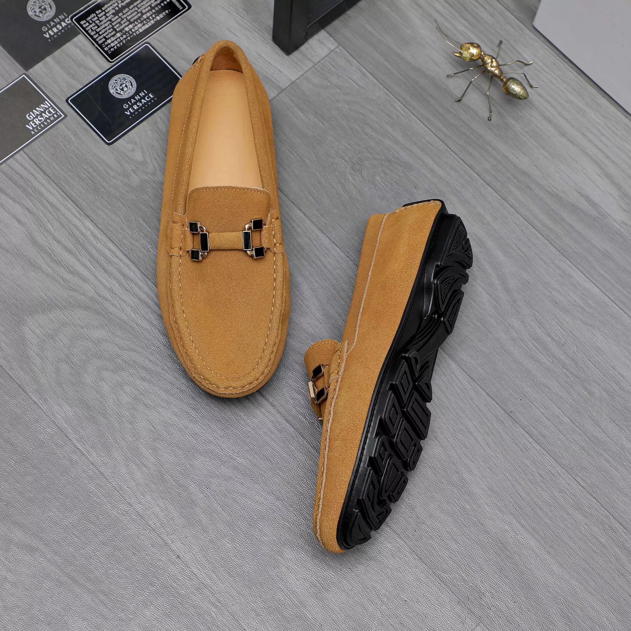 Flexible 1371 Versace Leather Shoes For Men