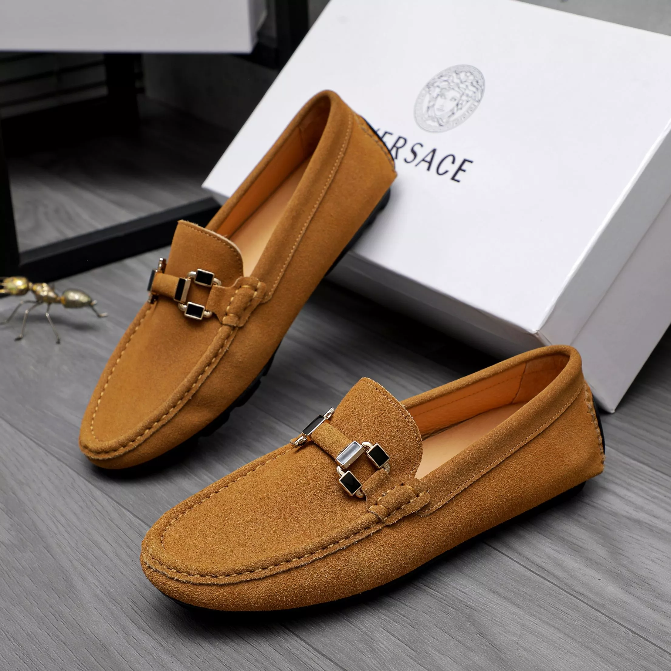 Flexible 1371 Versace Leather Shoes For Men