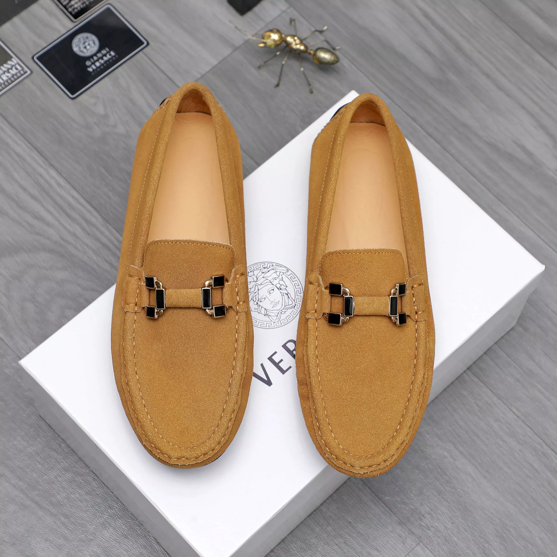 Flexible 1371 Versace Leather Shoes For Men