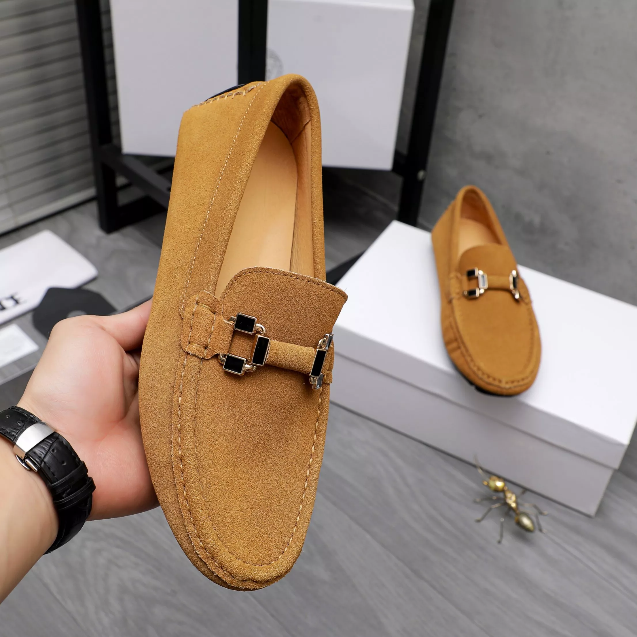Flexible 1371 Versace Leather Shoes For Men