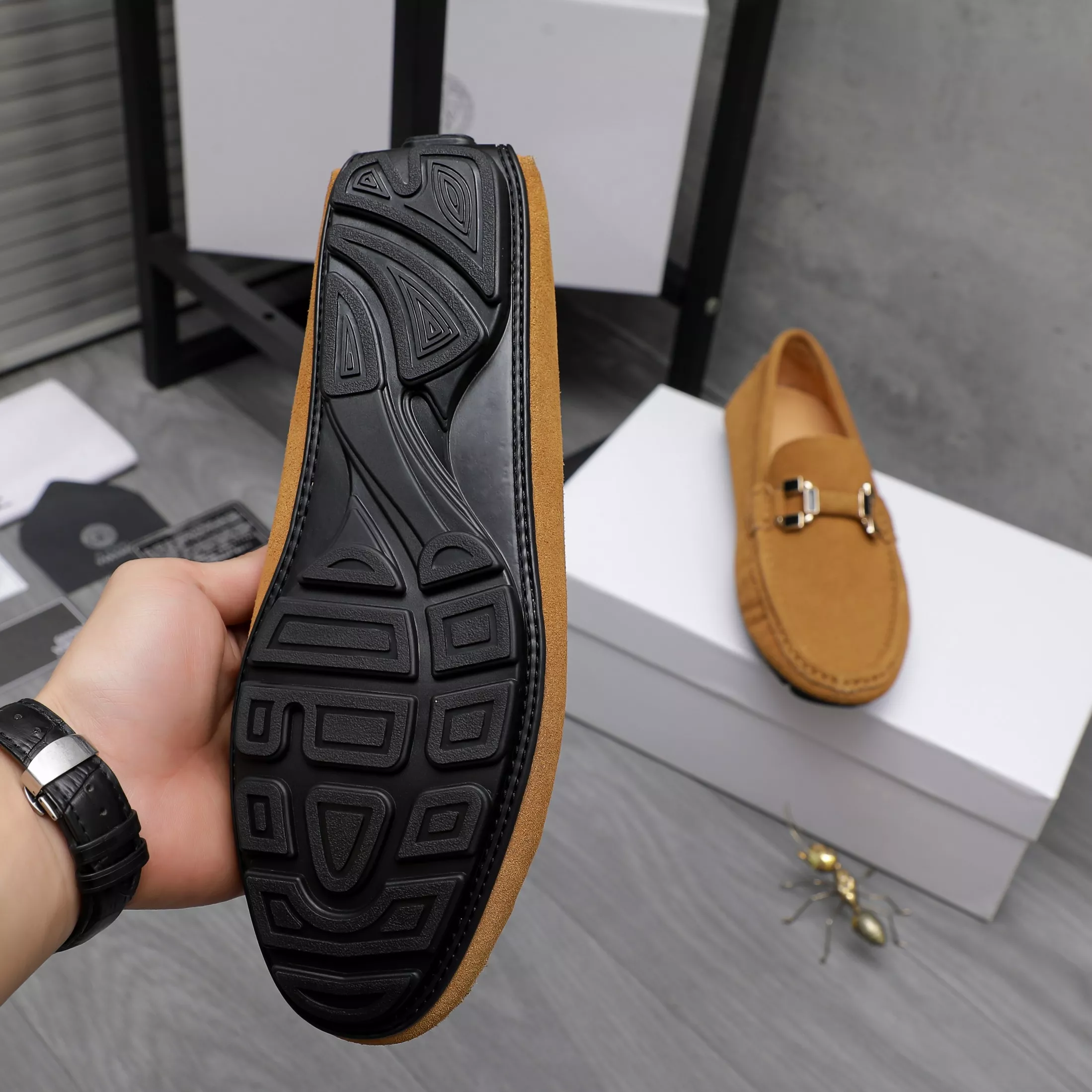 Flexible 1371 Versace Leather Shoes For Men